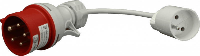 Adaptér z vidlice 16A/400V/5P na zásuvku domovú 250V šnúrový IP44 - SA-2 (SEZ DK)