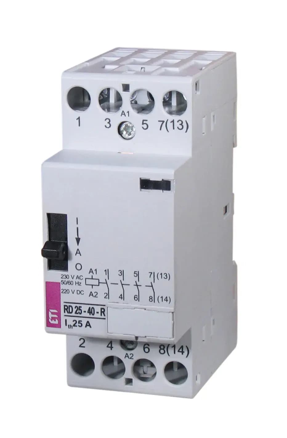 Stýkač modulárny R 25-40-R-24V AC 4NO s funkciou ON-OFF-AUTO (ETI)
