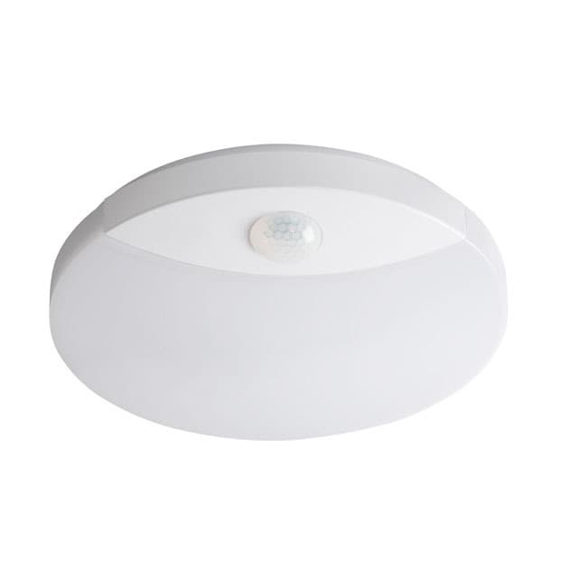 Svietidlo LED 15W, 4000K, 1250lm, IP44, PIR, biela, STR-RD, SANSO LED 15W-NW-SE (Kanlux)