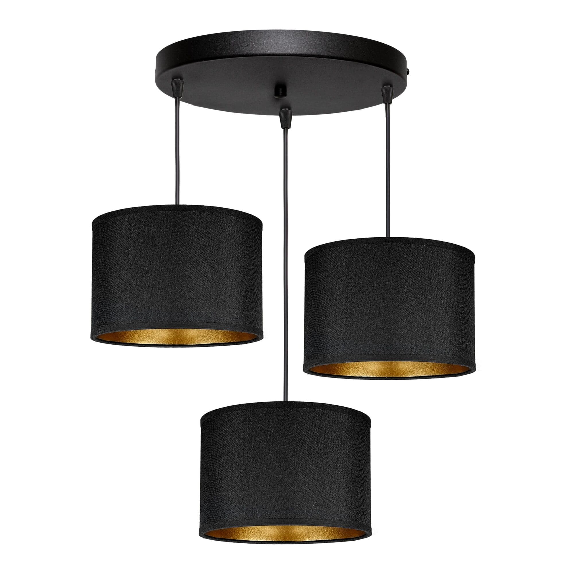 Závesné svetlo KYLO 3P AD-LD-6448BE27T, 3x60W, E27, čierna, okrúhla (ORNO)