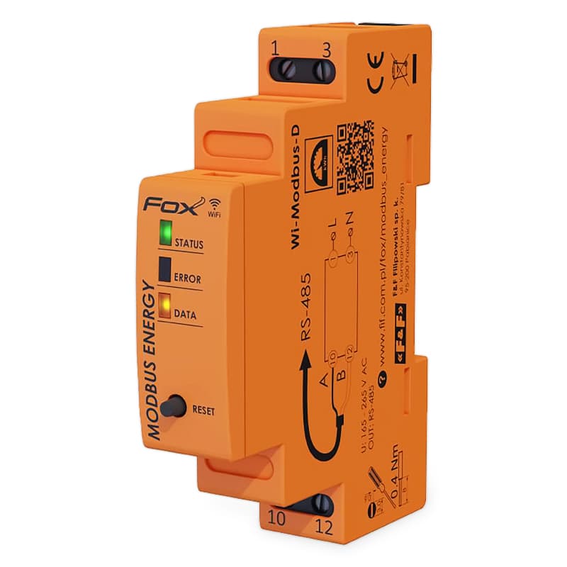Integrátor Modbus elektromerov F&F do systému FOX, 230V