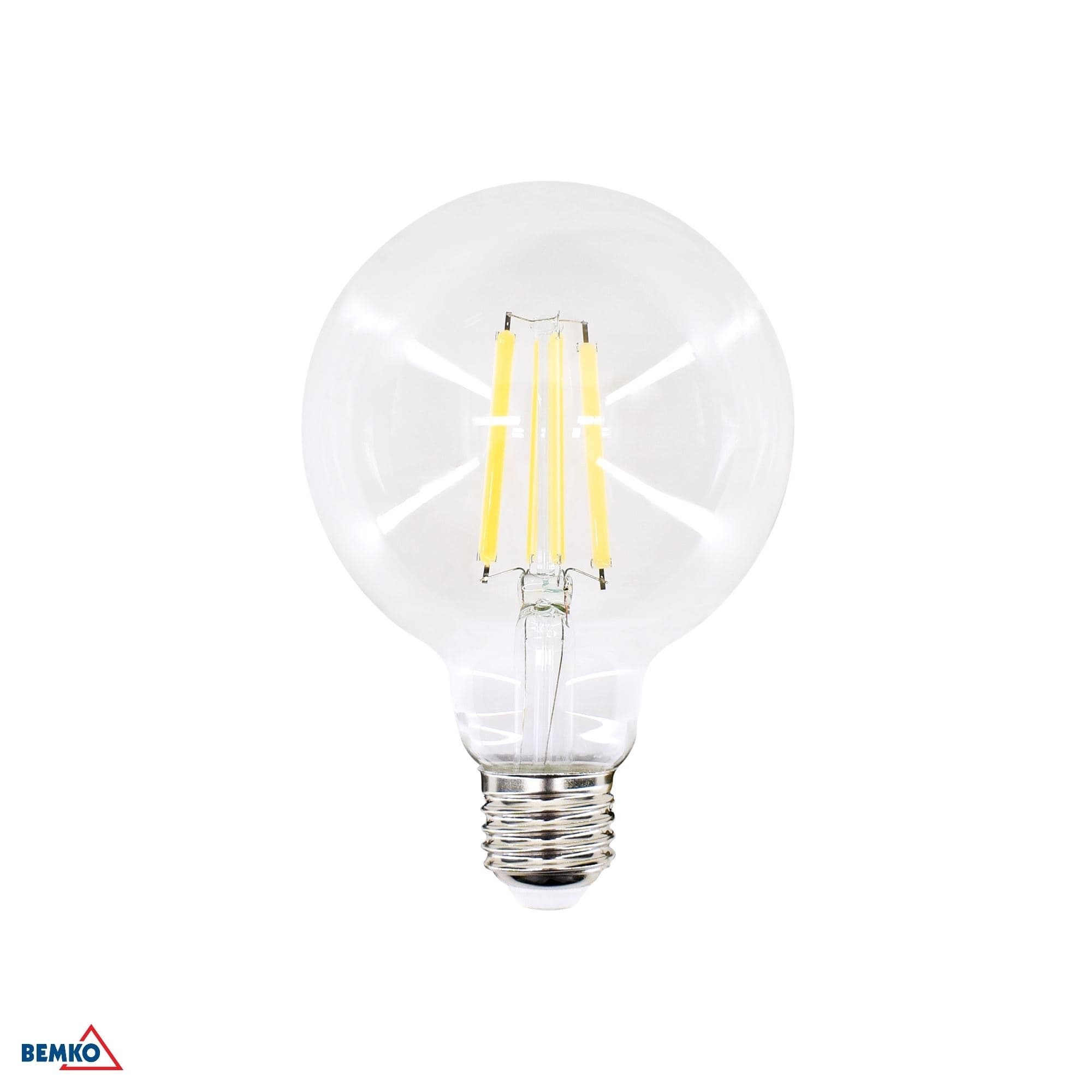 LED žiarovka s vláknom 230 V, E27, G95, 11 W, 1500 lm, 2700 K, 320° (Bemko)