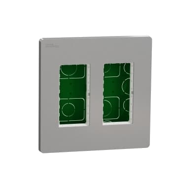 Unica System+ - Centrálna jednotka 2x4 modulov zapustená, Aluminium