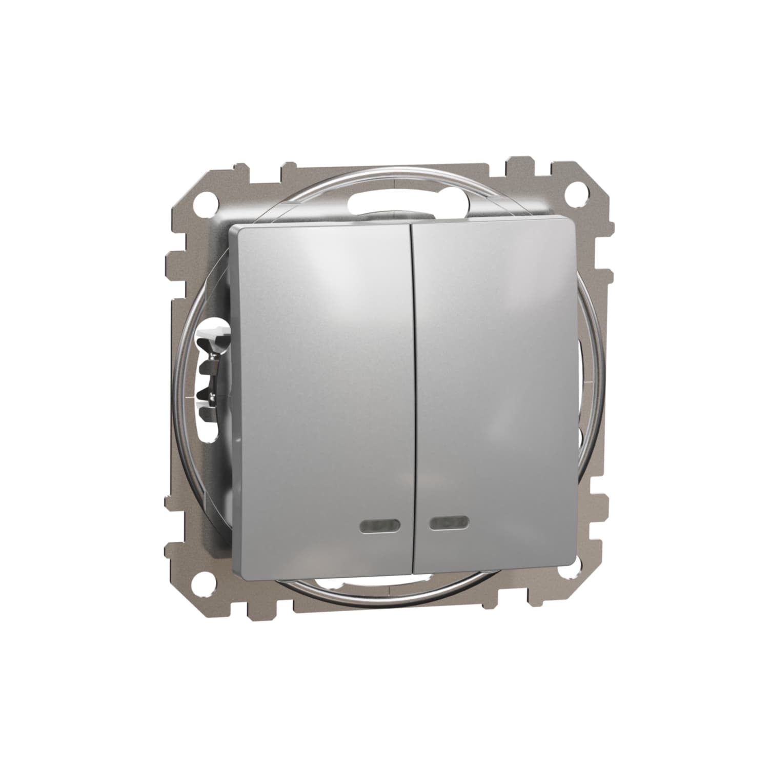 Prepínac sériový c.5 orientacná kontrolka, Aluminium, Sedna Design (Schneider)