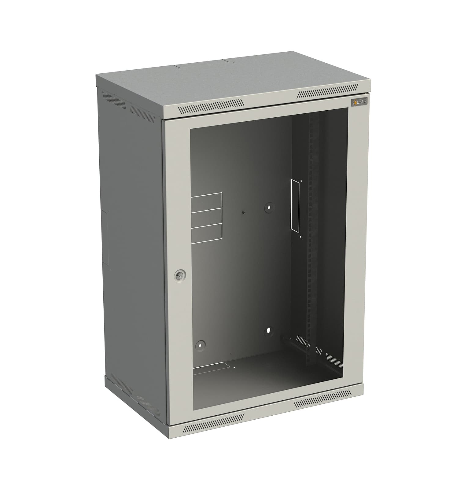 Rozvádzač 890x600x400mm dvere sklo SENSA 18U RAL7035 (SOLARIX)