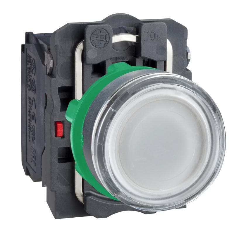 Ovládac slácací presvetlený biely 24VDC LED (Schneider)