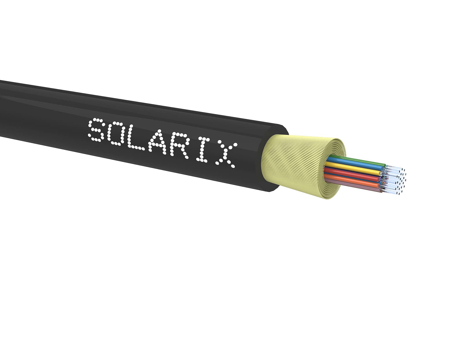 DROP1000 kabel Solarix 24vl 9/125 3.9mm LSOH E<sub>ca</sub> černý 500m SXKO-DROP-24-OS-LSO