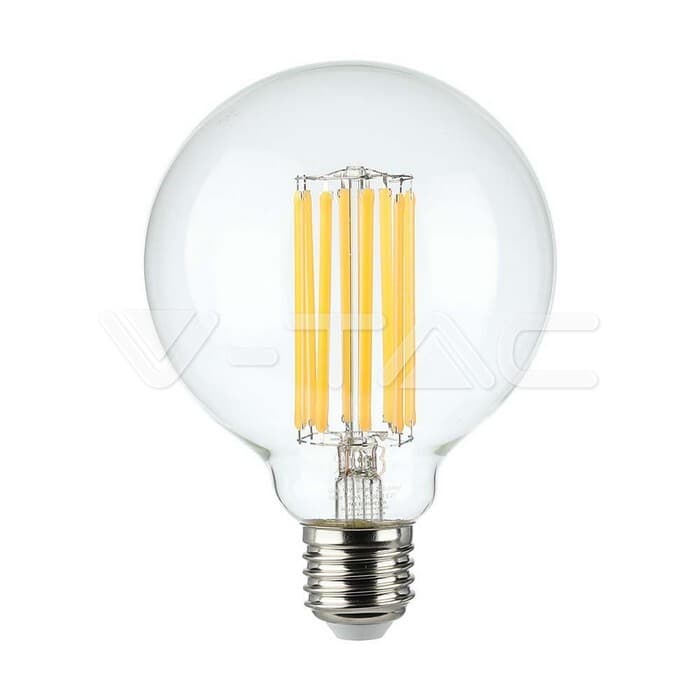 Žiarovka LED filament E27 6W, G95, 3000K, 550lm, 300°, Ra 80, VT-1993 (V-TAC)