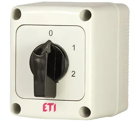 Vačkový spínač 3-pólový 25A "0-1-2" zapuzdrený IP65 CS 25 135 PN (ETI)