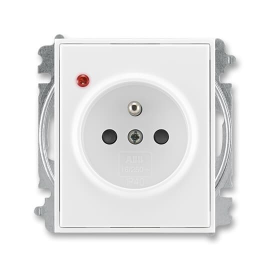 Zásuvka 2P+T/16A/250V prep.ochr. clonky (PS) IP40 biela/biela Element/Time (ABB)