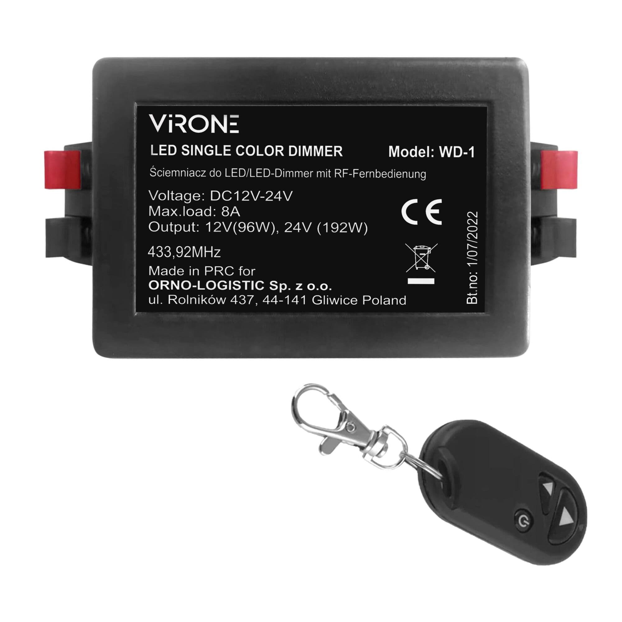 Stmievač pre 12-24VDC RF LED pásiky s diaľkovým ovládaním