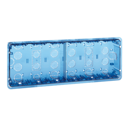 Krabica pod omietku, SIMON 500, 6×S500, 12×K45, modrá transparentný