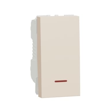 Unica - Spínač jednopólový so signalizačnou kontrolkou radenie 1Ss, 16A, 1M, Béžový