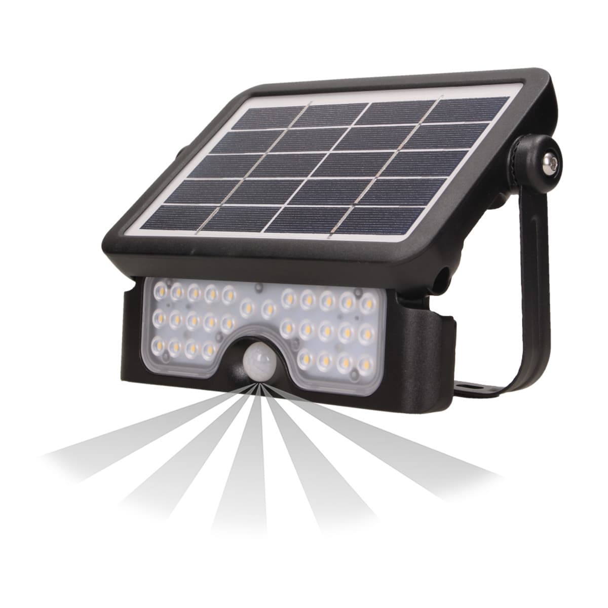 Solárny LED reflektor so senzorom LUX 5W, 4000K, 500lm, IP65, čierny (ORNO)