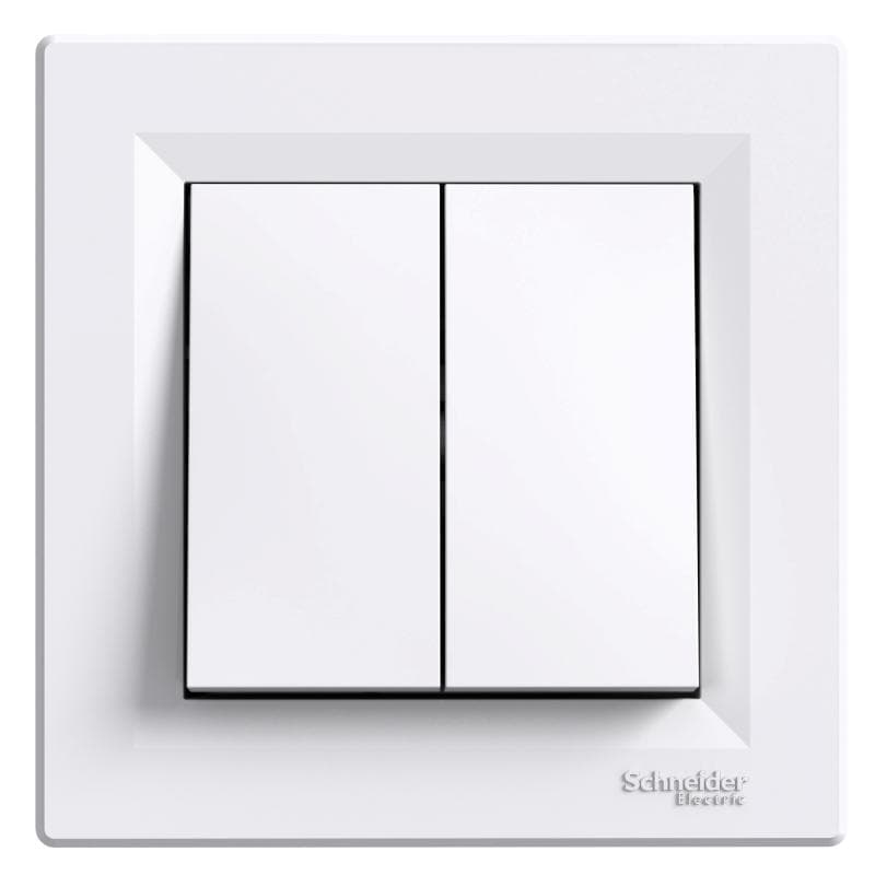 Tlacidlo dvojité (1/0+1/0) 10A/250V (SS) biela Asfora (Schneider)