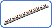 Prepojovacia lišta (hrebeň) 2-pólová 21cm 12M 10mm2 Tvar:U (Erocomm)