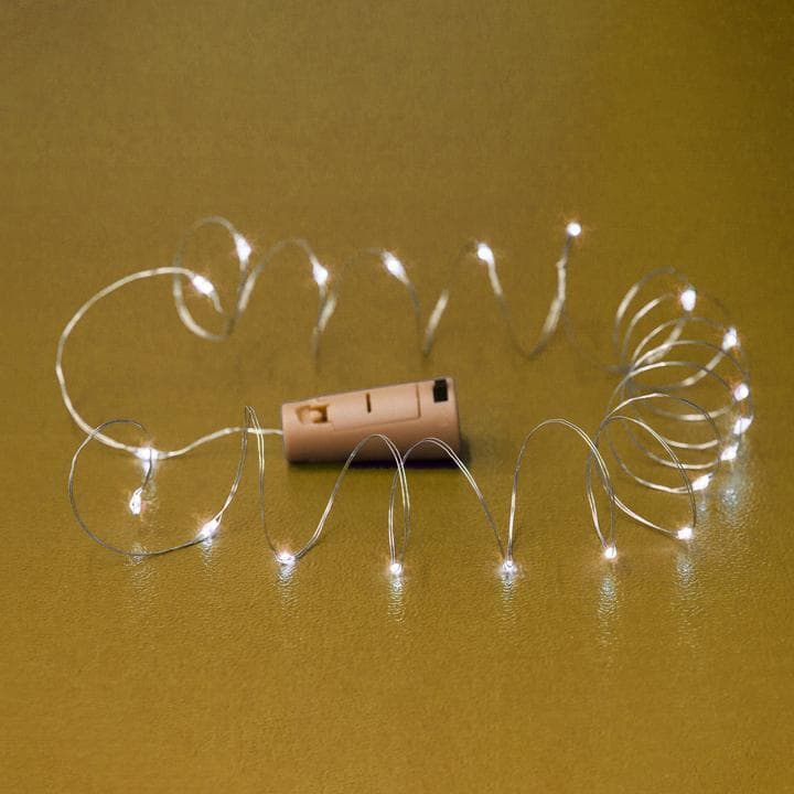 Micro LED svietiaci reťazec, batériový, teplá biela