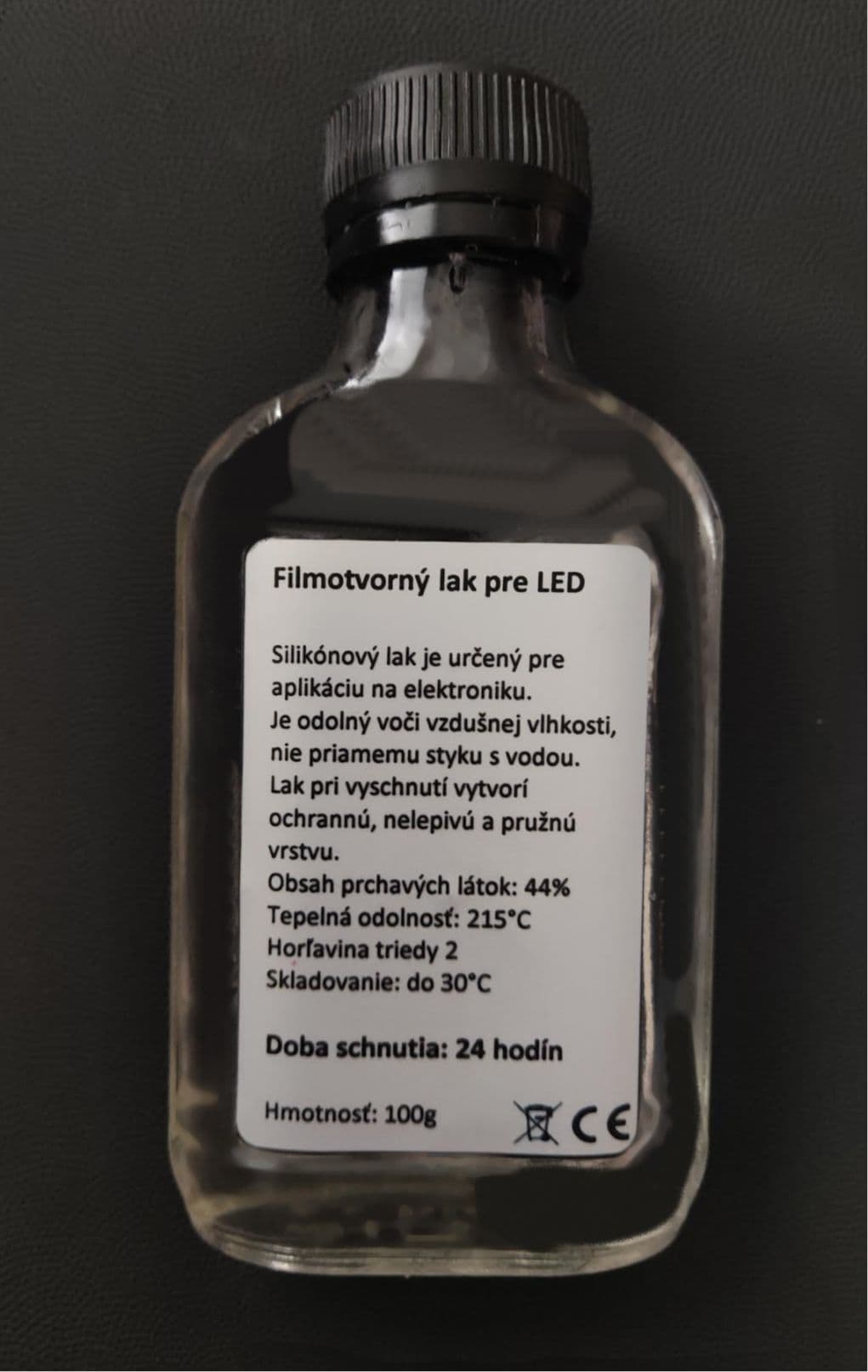 Lak na LED pásy metylsilikonový 100g, výdatnosť cca 50m v jednej vrstve