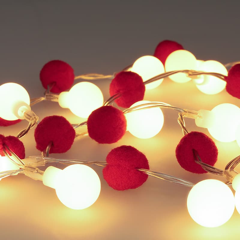 Solight LED vianočná retiazka červená-biela, 20x LED, 1,5m, 2xAA (Solight)