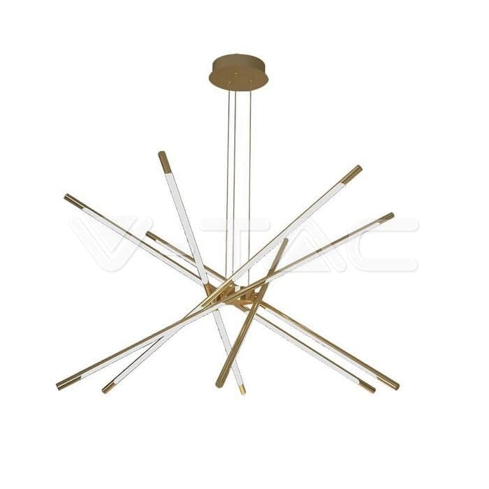 Dizajnové LED závesné svietidlo 42W 3000K 4500lm 85*31*120CM zlato VT-7922 (V-TAC)