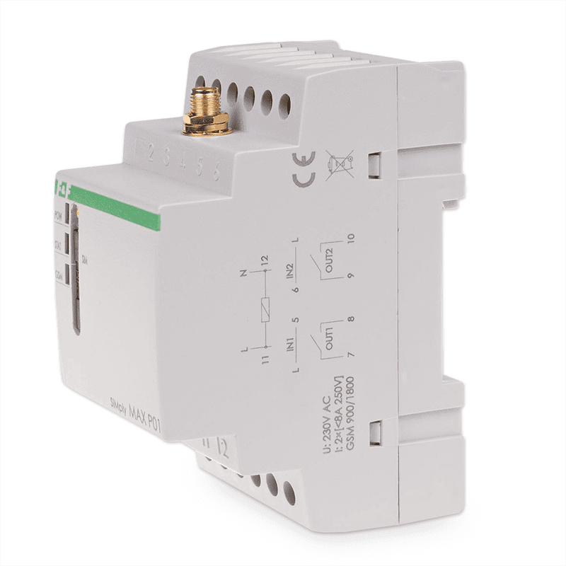 GSM relé ZAPNI/VYPNI, 230V, 8A, 2x NO