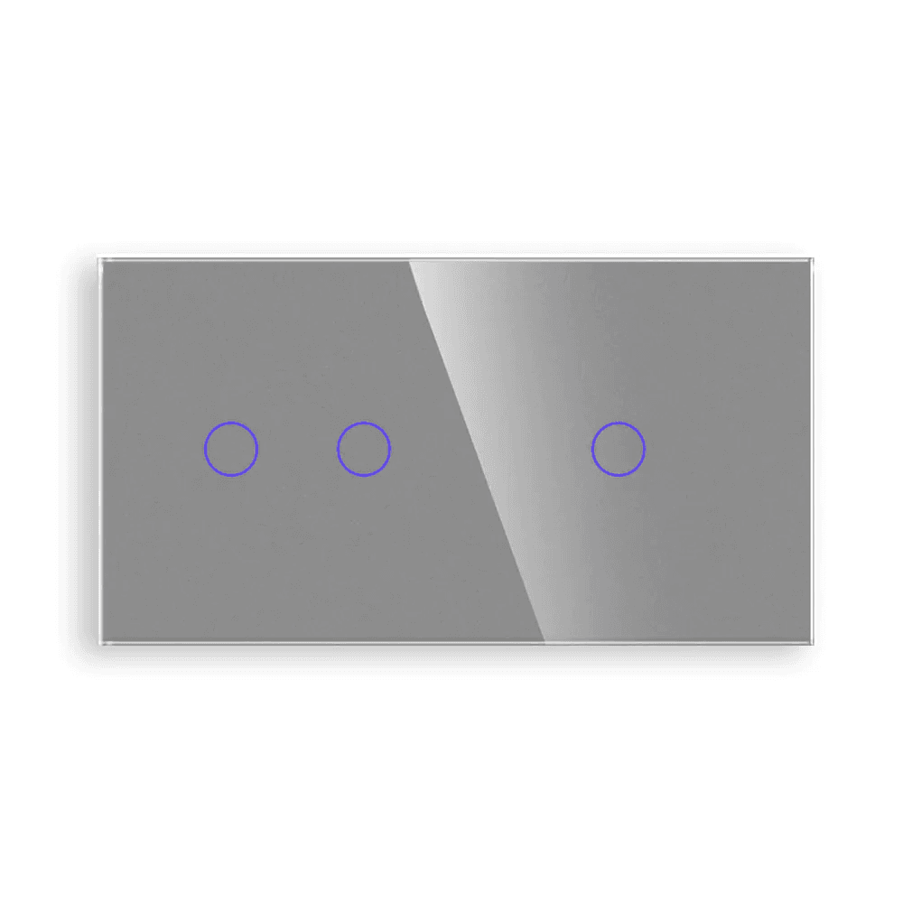 Revolo Touch dvojitý sklenený panel C2/C1-012 - Strieborný