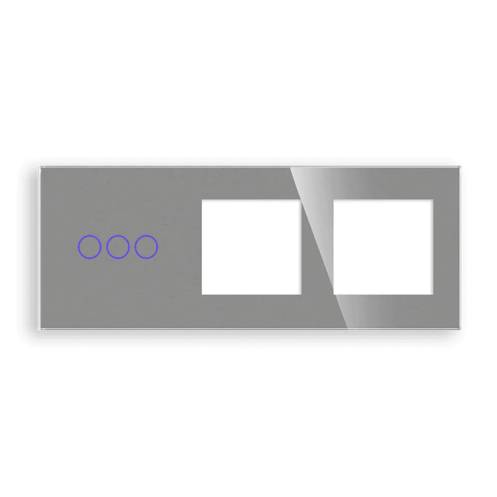 Revolo Touch trojitý sklenený panel C3/SR/SR-012 - Strieborný