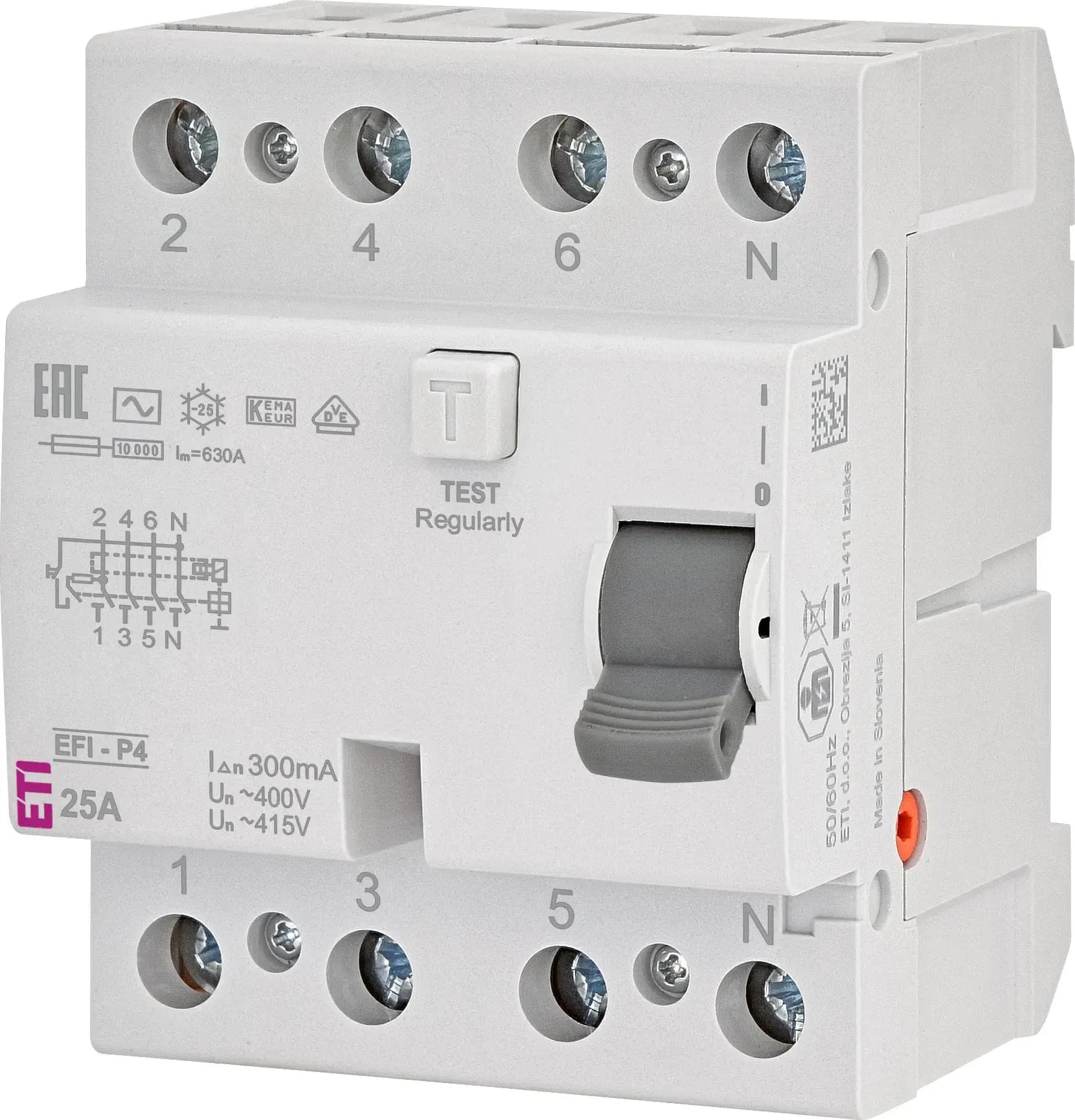 Chránič prúdový EFI-4 4p AC 25/0,3A 10kA (ETI)