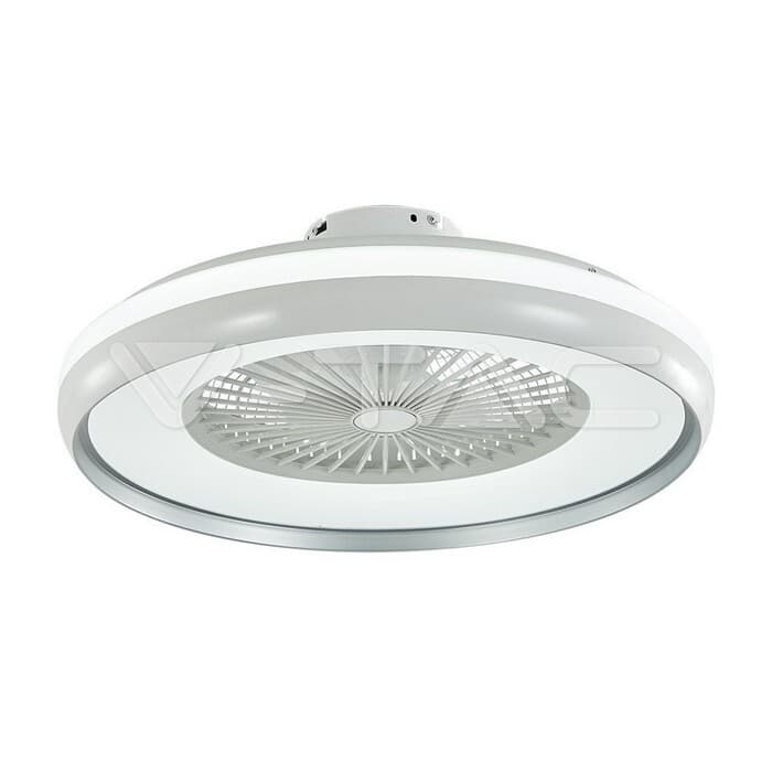 45W LED boxový ventilátor so stropným osvetlením RF Control 3v1 Motor šedý krúžok VT-5022