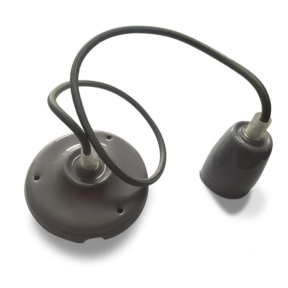 Závesné jednoduché svietidlo Porcelan E27 sivé VT-7998 (V-TAC)