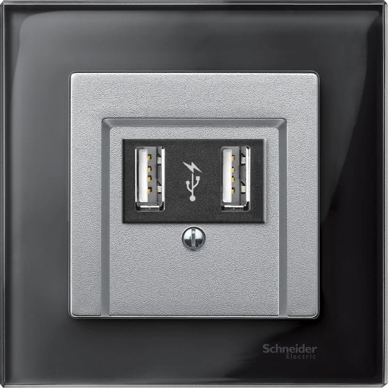 Kryt zásuvky USB/TAE/reprod. popis.p. hliník Merten SysM (Schneider)