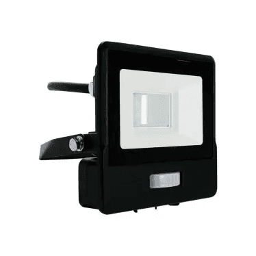 Reflektor LED so senzorom PRO 10W, 6400K, 735lm, čierny s káblom VT-118S-1 (V-TAC)