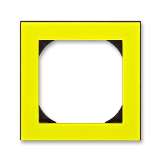 Rámcek 1-násobný s otvorom 55x55 žltá/cierna dymová Levit (ABB)