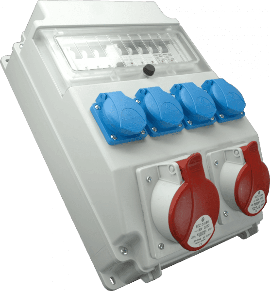 Rozvodnica 11M 16A+32A/400V/5P+4x250V FA+FI 9M istená IP54 - ROS 11/FI-21 (SEZ DK)