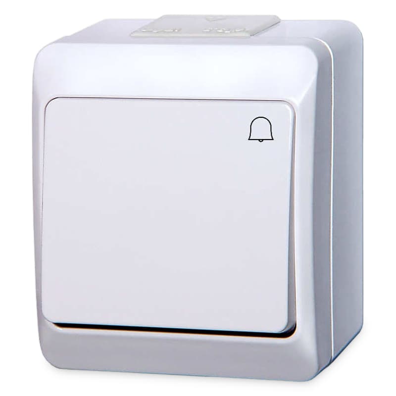 Tlačidlo č.1/0, 250V, 10A, IP44, biele