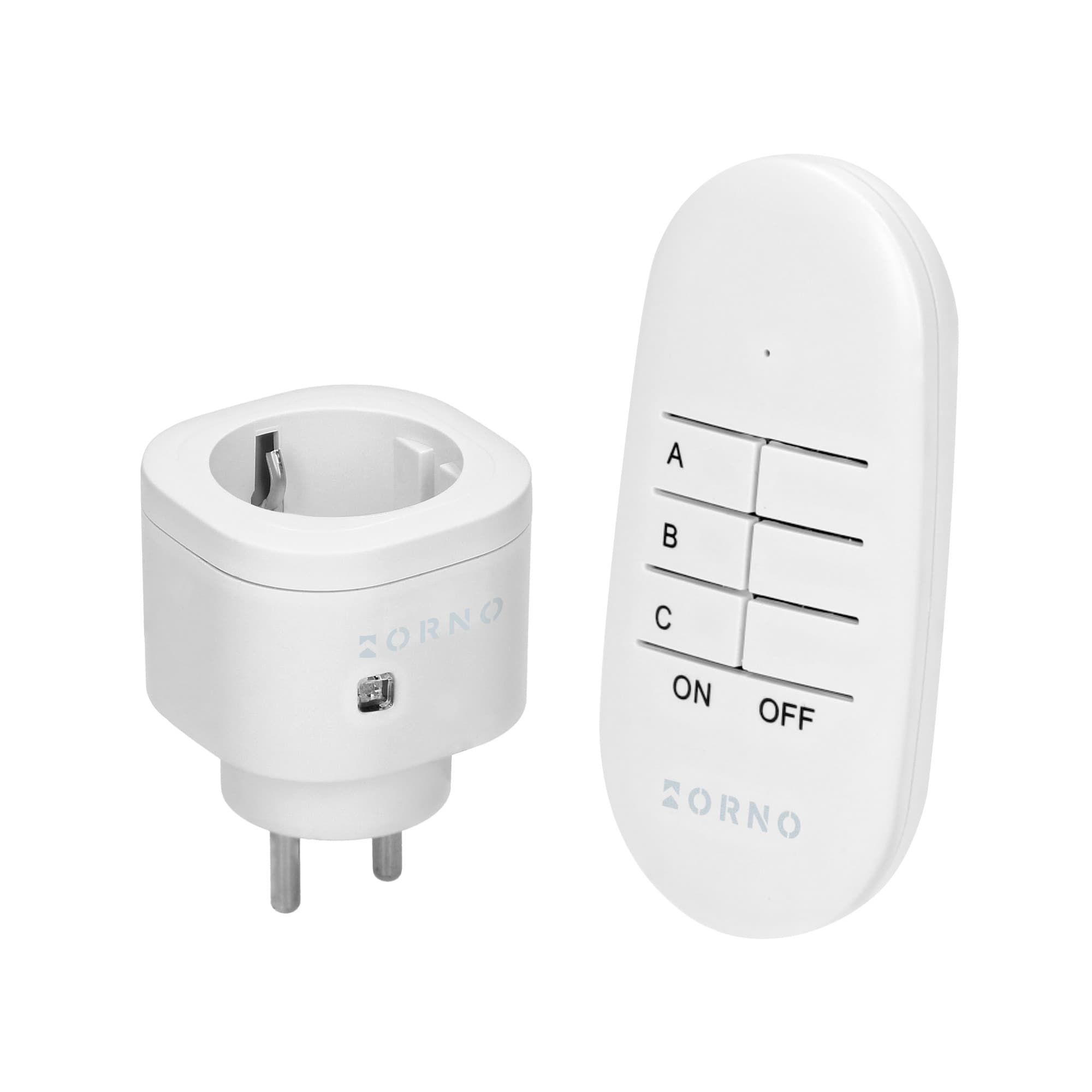 Wireless mini socket with remote control 1+1, Schuko type