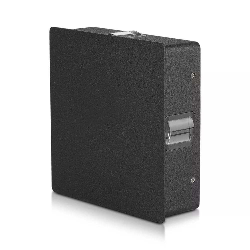 Nástenné LED svietidlo štvorcové 4W 3000K 440lm čierne štvorcové IP65 VT-704 (V-TAC)