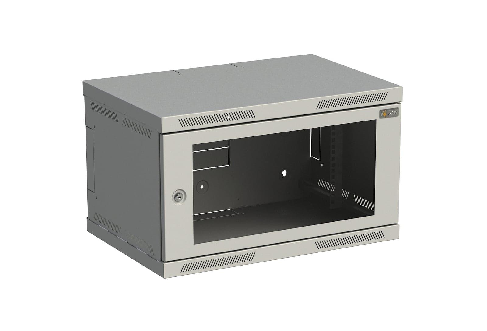 Rozvádzač 600x356x400mm dvere sklo SENSA 6U RAL7035 (SOLARIX)