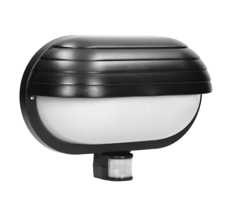 Záhradné svietidlo so snímačom pohybu 180° Virone MUSAM LF-1/B, 60W, E27, IP44, čierne