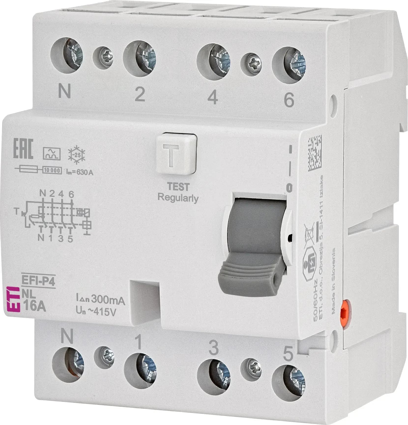 Chránič prúdový EFI-4 NL 4p A 16/0,3 10kA (ETI)