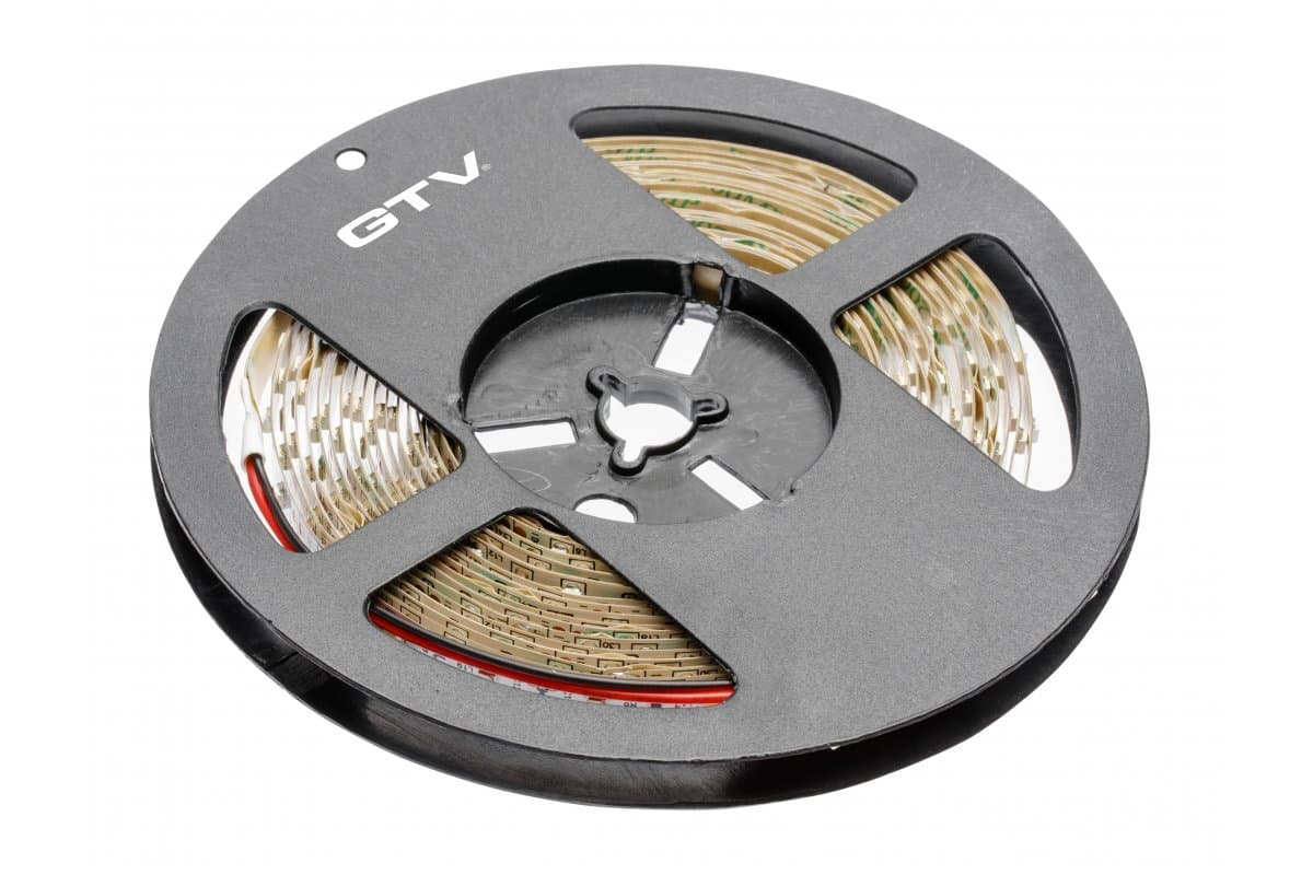LED pásik FLASH, 3528, 600 LED neutrálny biely, 48W, bez gélu 8mm, Roll 5m, 12V (GTV)