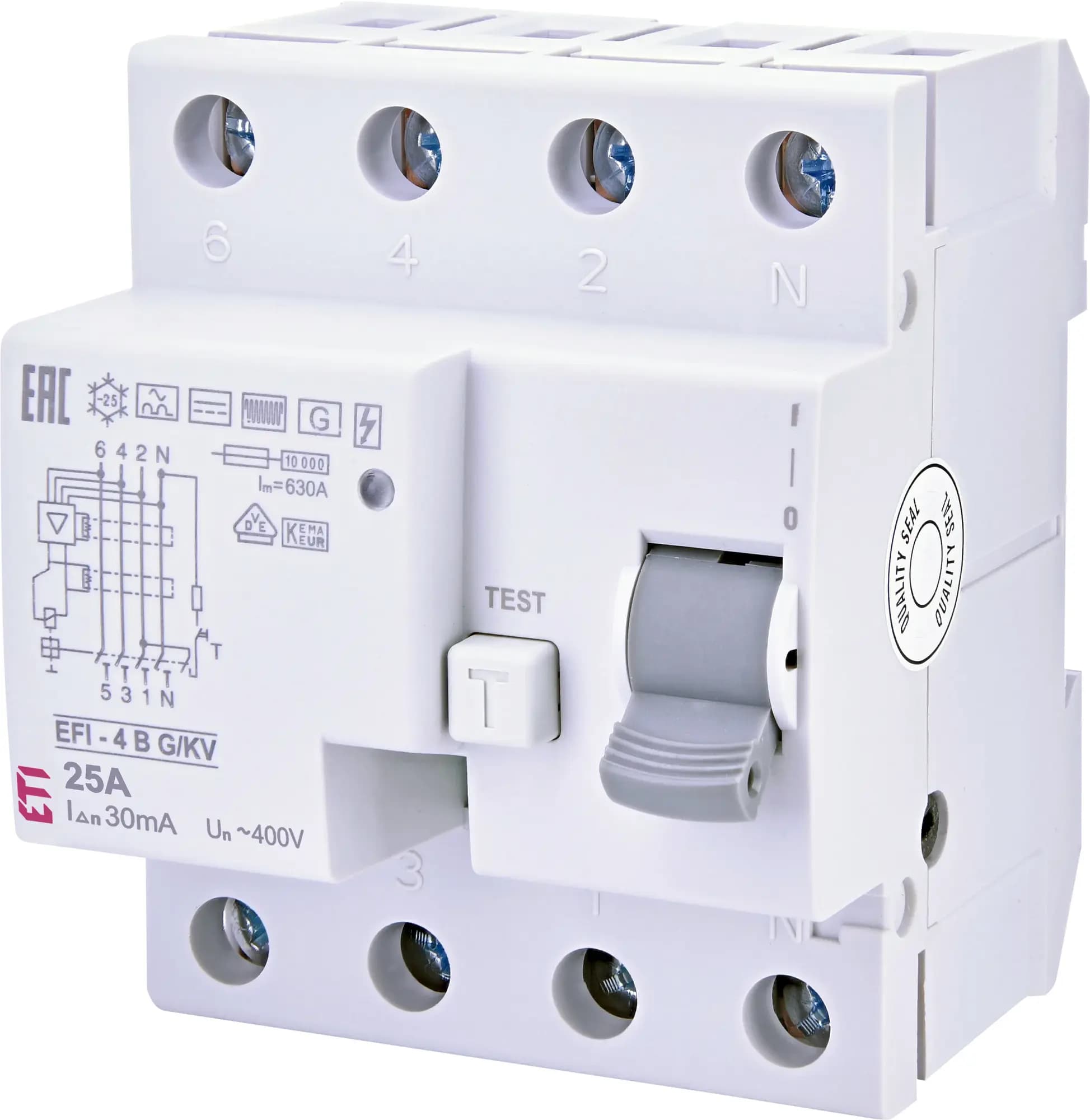 Chránič prúdový EFI-4 4p B G/KV 25/0,03A (ETI)
