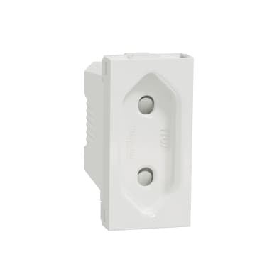Unica - Zásuvka 230V/10A pre ploché vidlice, Biela