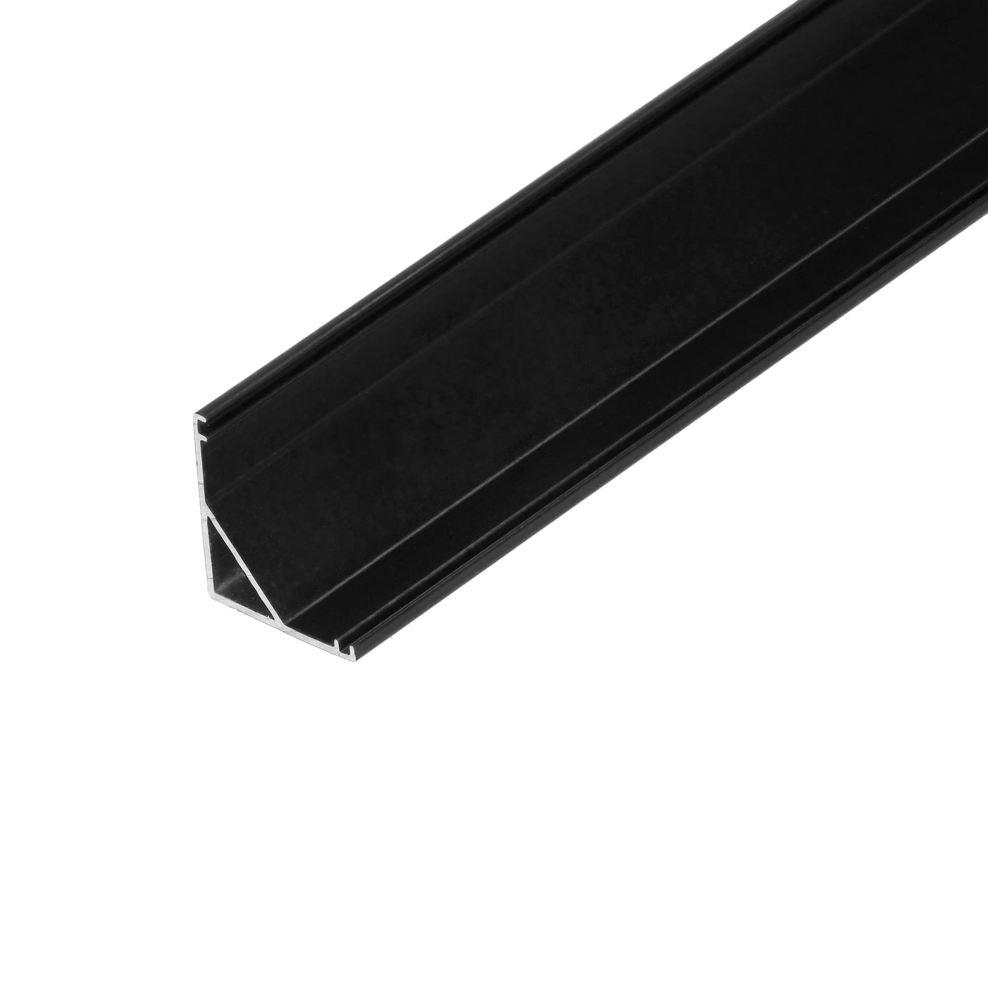 Aluminium profile for LED strips, 2000 x 15.8 x 15.8 mm, angled, black