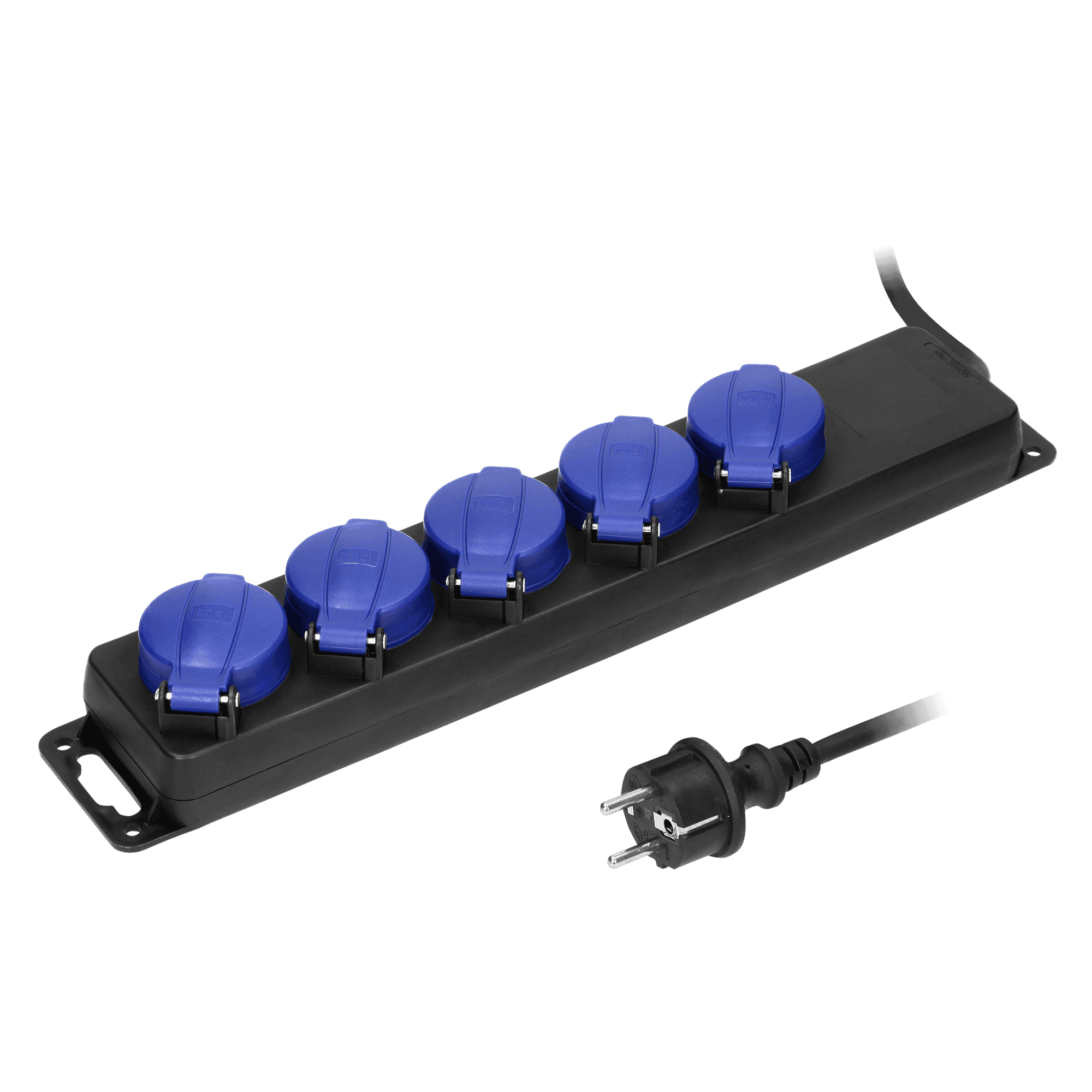 Predlžovacia zásuvka IP44, gumený vodič 5m, 5x2P+E (Schuko) H05RR-F 3x1,5mm2