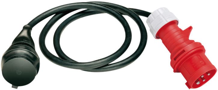 Adaptér vidlica 16A/400V/5P IP44 na zásuvka 230V IP44, kábel 1m 3x1,5 (Brennenstuhl)