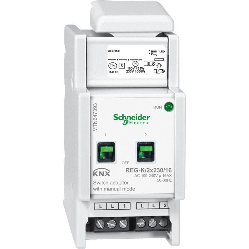 Aktor spínací REG-K/2x230/16 man.ovl. sivá Merten KNX (Schneider)