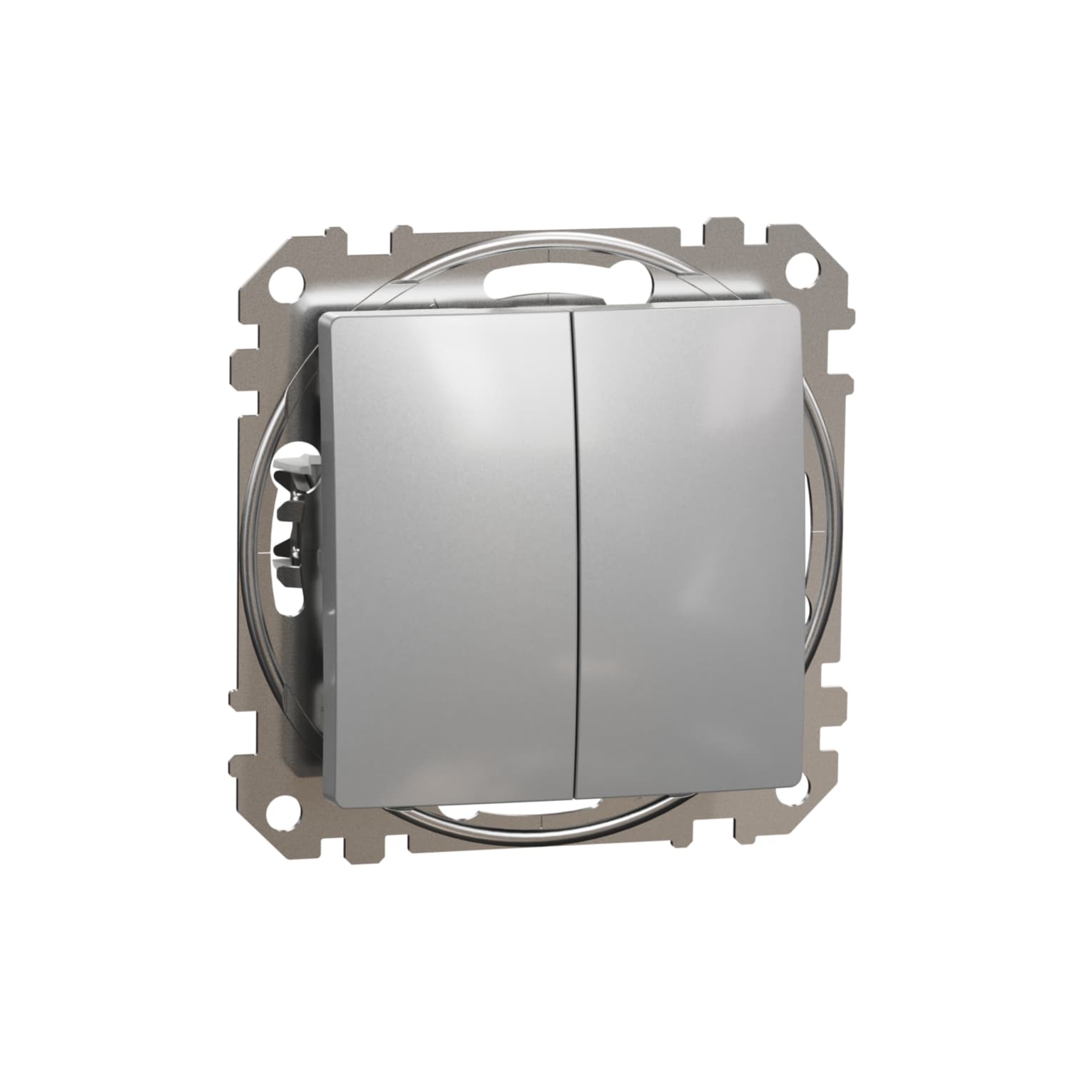 Prepínac dvojitý striedavý c.6+6, Aluminium, Sedna Design (Schneider)