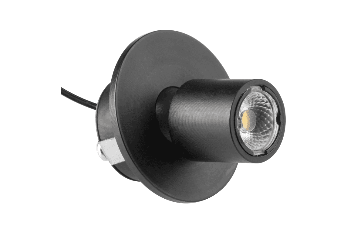 Nastaviteľné svietidlo LED Point MINI, 40lm,12V DC, 0,5W, 4000K, čierne, 2m kábel (GTV)