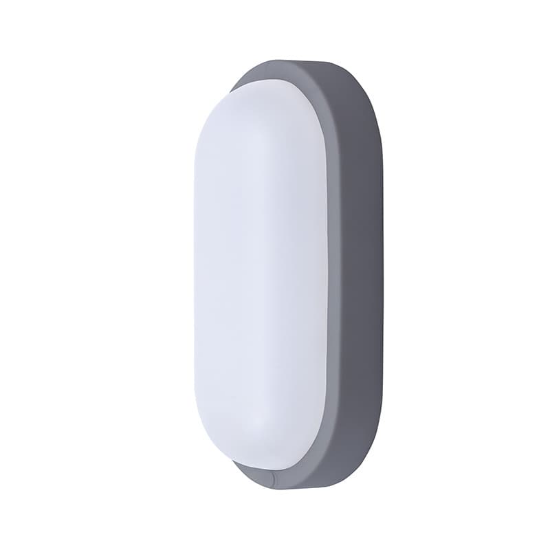 Solight LED vonkajšie osvetlenie oválne, 13W, 910lm, 4000K, IP54, 21cm, sivá farba